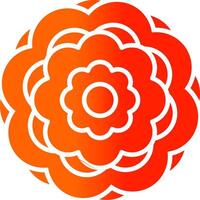 Peony Glyph Gradient Icon vector