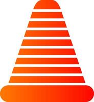 Traffic Cone Glyph Gradient Icon vector