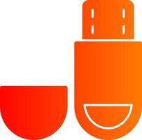Usb Drive Glyph Gradient Icon vector