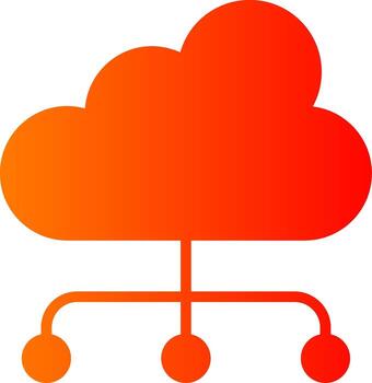 Cloud Computing Glyph Gradient Icon vector