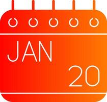 January Glyph Gradient Icon vector