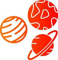 Planets Glyph Gradient Icon vector