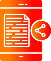 Sharing Content Glyph Gradient Icon vector