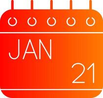 January Glyph Gradient Icon vector