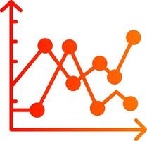Multiple Line Graph Glyph Gradient Icon vector