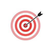 Red shade bullseye dart target icon. Dart target goal marketing sign. Arrow dart logo . Winner dart sign. vector