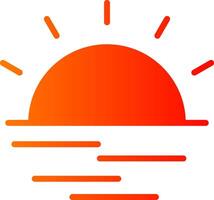 Sunrise Glyph Gradient Icon vector