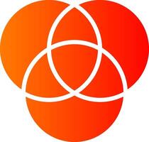 Venn Diagram Glyph Gradient Icon vector