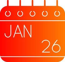 January Glyph Gradient Icon vector