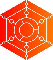 Radar Chart Glyph Gradient Icon vector