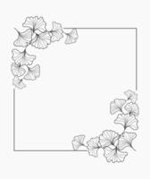 Square Frame of Floral Ginko Art vector