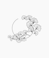 Frame Contains Gingko Leaves Art Illustration vector