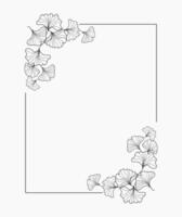 Floral Square Frame of Ginko Leaves vector