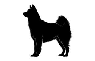 Akita Dog Silhouette isolated on a white background vector