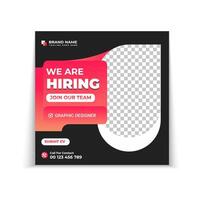 We are hiring job vacancy social media and square web banner template vector