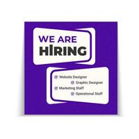 We are hiring job vacancy social media and square web banner template vector