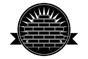 Symbolic wall pattern with rounded bricks vector