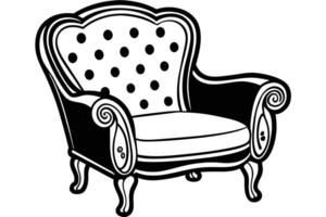 Armchair outline icon. Chair line vector