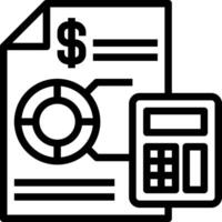 A calculator and a document with a dollar sign vector