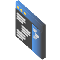 Web coding programmer isometric style png