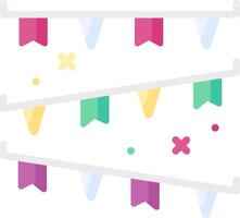 A set of colorful bunting flags on a white background vector