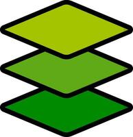 A green and black square with three squares vector
