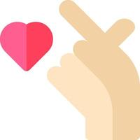 A hand holding a pink heart with a finger vector