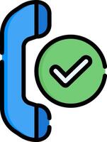 A phone with a check mark and a green check mark vector