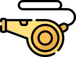 A yellow and black whistle icon on a white background vector