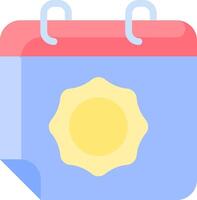 A calendar with a sun on it vector