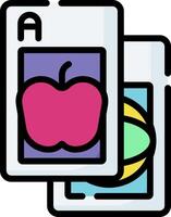 A card with an apple and a letter a vector
