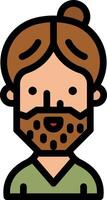 A man with a beard and a mustache vector