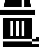 A black and white icon of a building vector