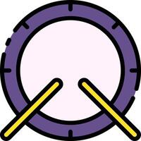 A drum with two sticks on it vector