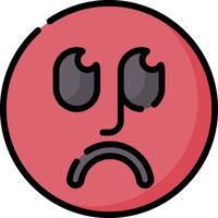 A sad emoticor with a sad face vector
