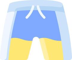 A pair of shorts with blue and yellow colors vector
