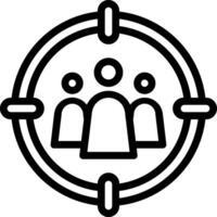 A black and white image of a group of people in a circle vector