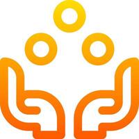 A logo with two hands holding up a circle vector