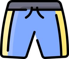 A pair of shorts with a blue and yellow stripe vector