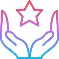 A star in the hands of two hands vector