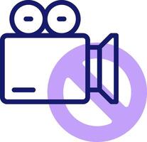 A camera with two eyes and a no sign vector