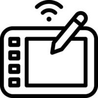 A tablet with a pen and wifi symbol vector