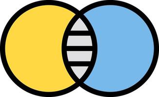 Two yellow and blue circles with a single blue one inside vector