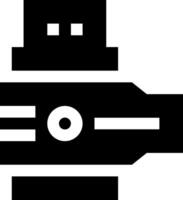 A black and white image of a black and white plug vector