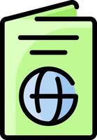 A green folder with a globe inside vector