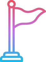 A flag on a pole with a pink and blue outline vector