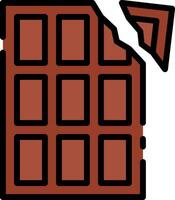 A chocolate bar with a piece missing vector