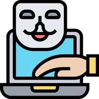 Anonymous hacker icon illustration vector