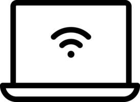A laptop with wifi symbol on it vector