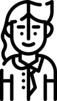 A black and white line drawing of a woman vector
